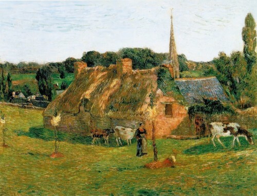 Les chaumières dans le champ
