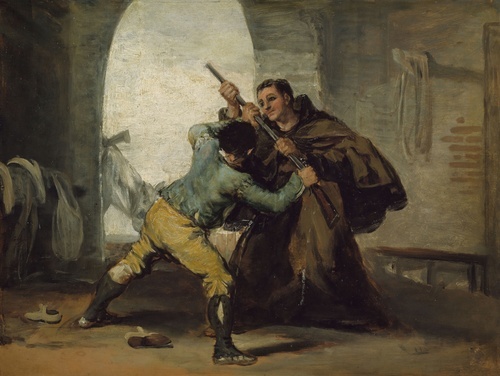 Friar Pedro wrests the gun from El Maragato