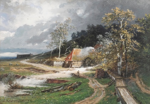 Landscape in Tempest with Water Mill