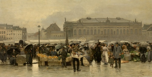 The Market in Front of the Theatre in Antwerp