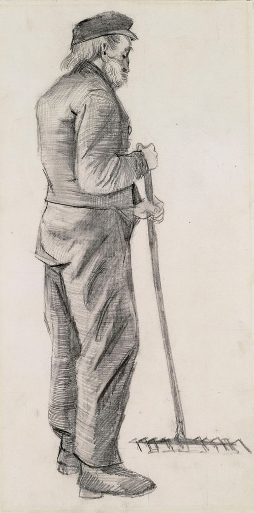 A Man Raking