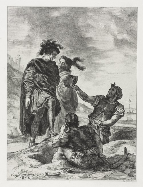 Hamlet and Horatio before the Gravediggers
