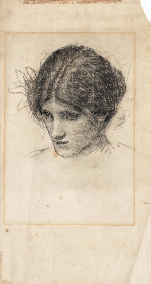 Female head study for a nymph in Hylas and the Nymphs