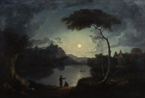 Moonlit River Landscape