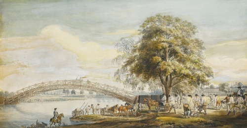 King George Inspecting the Building of the Great Bridge over Virginia Water 1772