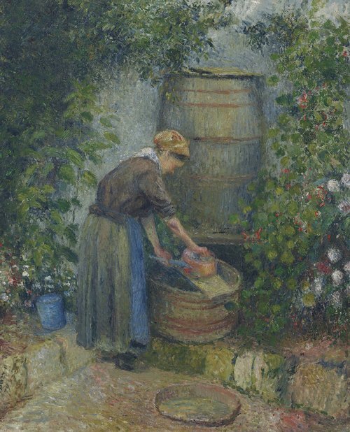 Woman Washing a Casserole