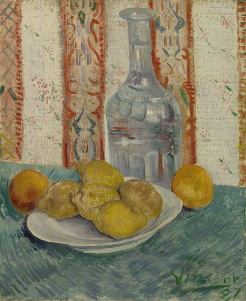 Still Life with Decanter and Lemons on a Plate