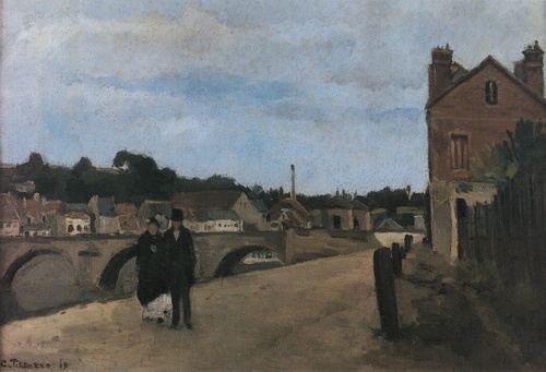 Vue de Pontoise, quai du Pothuis 1867