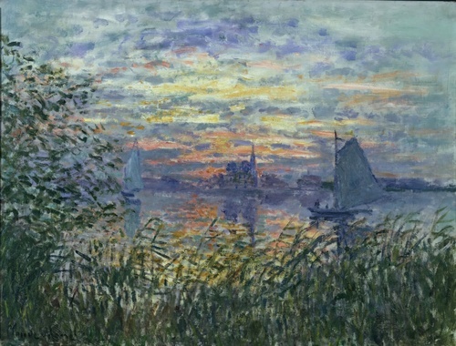 Marine View with a Sunset