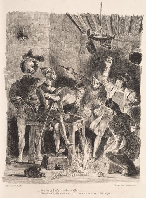 Illustrations for Faust Méphistophélés in the tavern of the students