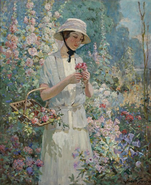 Woman with Flower Basket