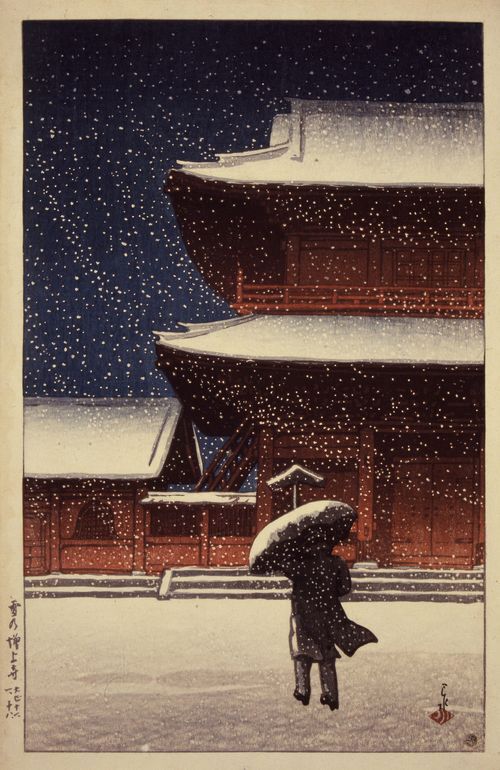 Neige au temple Zojoji 1922