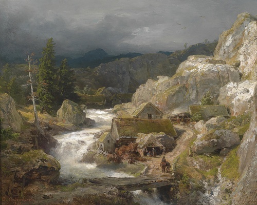 Mill by the Mountain Stream 1861
