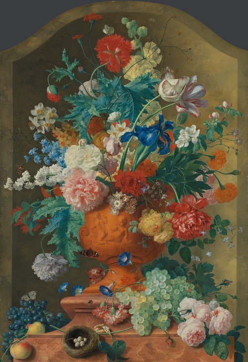 Flowers in a Terracotta Vase