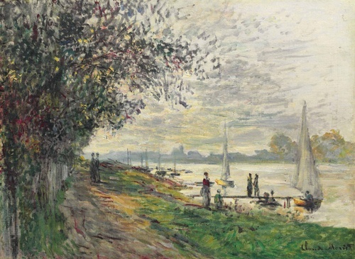 La riva del Petit-Gennevilliers, tramonto
