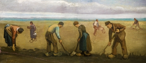 Peasants planting potatoes
