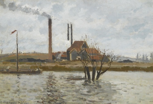 Usine à Saint-Ouen-l'Aumône, la crue de l'Oise
