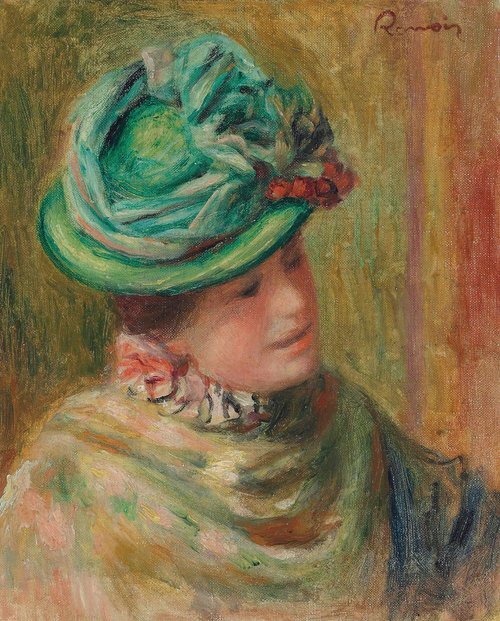 Study, Jeanne Baudot in a Green Hat
