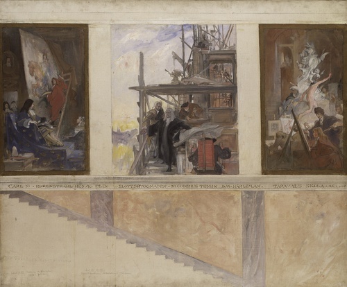 Second Proposed Decoration of the Walls in the Lower Hall of the Nationalmuseum 1890