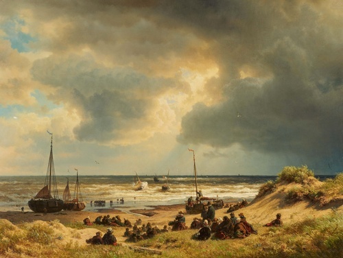 Docked Fishing Boats on the Dutch Coast