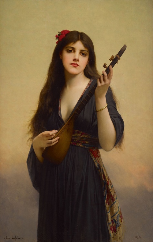 Woman Playing a Lute
