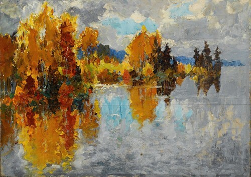 A river landscape in Autumn