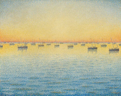 Setting Sun. Sardine Fishing
