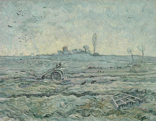 Snow-Covered Field with a Harrow (after Millet)