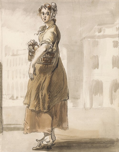 London Cries A Girl with a Basket of Oranges