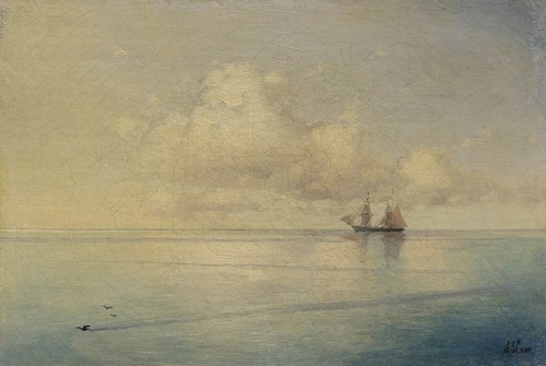 Landscape with sailboat