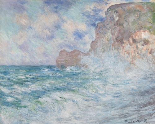 Étretat, klippe og Porte d'Amont, stort hav