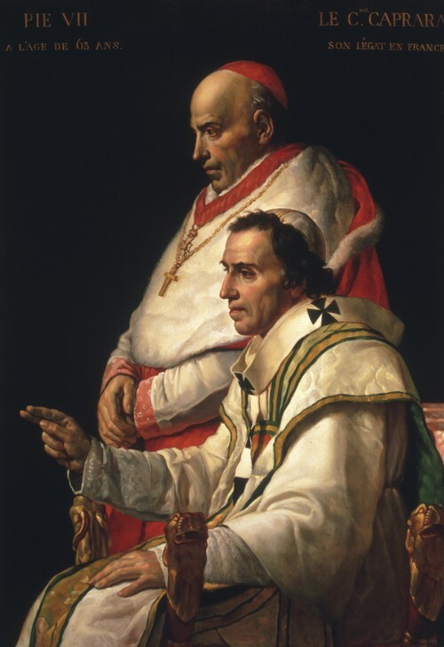 Portrait of Pope Pius VII and Cardinal Caprara