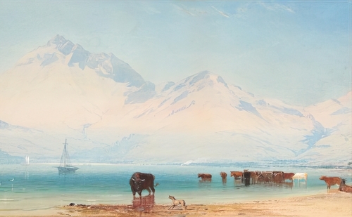 Landscape with Cows near a Lake