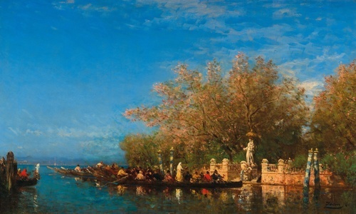 Venice, Gondola Ride to the Madonna at the Entrance to the Jardins Français