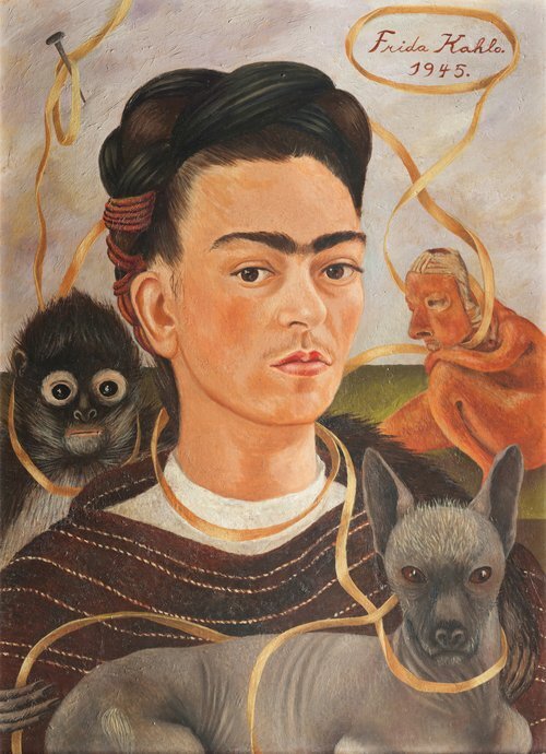 Self-Portrait with Small Monkey