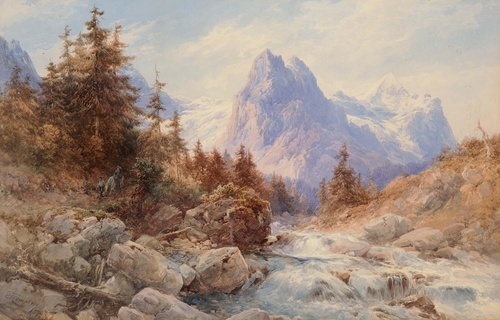 Der Rosenlaui Glacier with Wellhorn and Wetterhorn