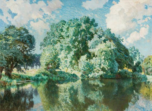 Borders of the river Lys in summer