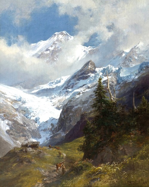 Alpine Landscape with Glacier