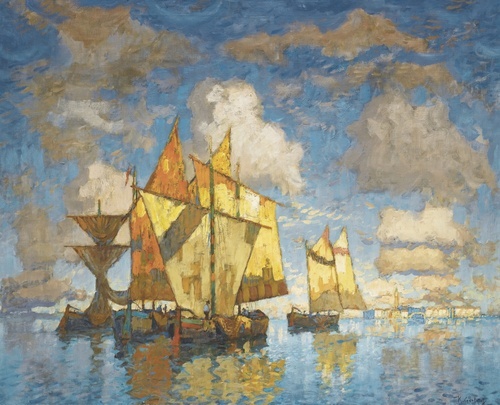Rybářské lodě v laguně, Benátky 1941
