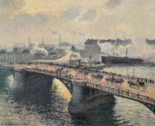 Rouen'deki Boïeldieu Köprüsü, Günbatımı, Sisli Hava