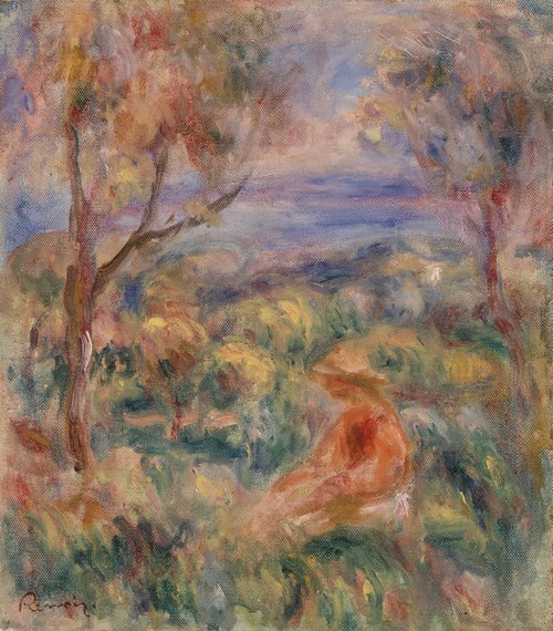 Seated Woman with Sea in the Distance