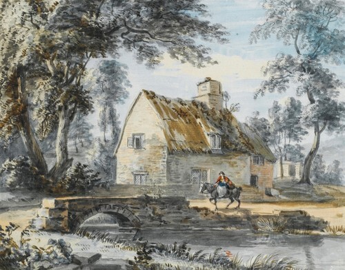 A Traveller Passing by a House