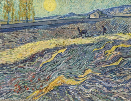 Field with Plowing Farmers