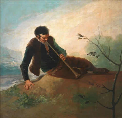 Shepherd Playing a Pipe