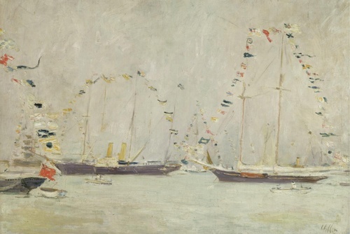 Yachts Moored with Signal Flags