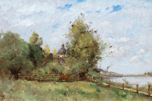 Sungai Loire di Saumur: Pemandangan dari Jembatan Kereta Api 1890