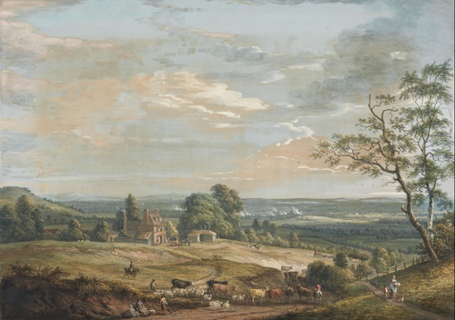 Vista Distante de Maidstone, do Lower Bell Inn, Boxley Hill 1802