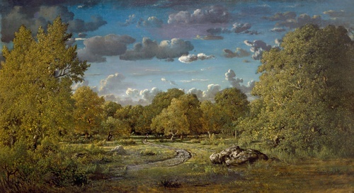En clearing i Fontainebleau-skogen