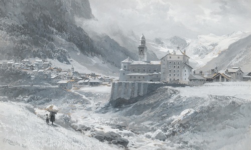 Utsikt över Cogne i Aostadalen