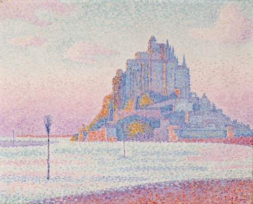 Zonsondergang bij Mont Saint Michel